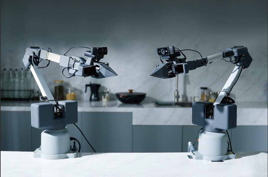 Deux bras myArm 300 avec caméras en configuration bimanuelle