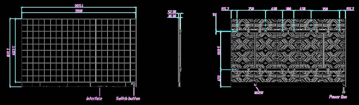 UTV SC135 wall-mount dimensional drawing